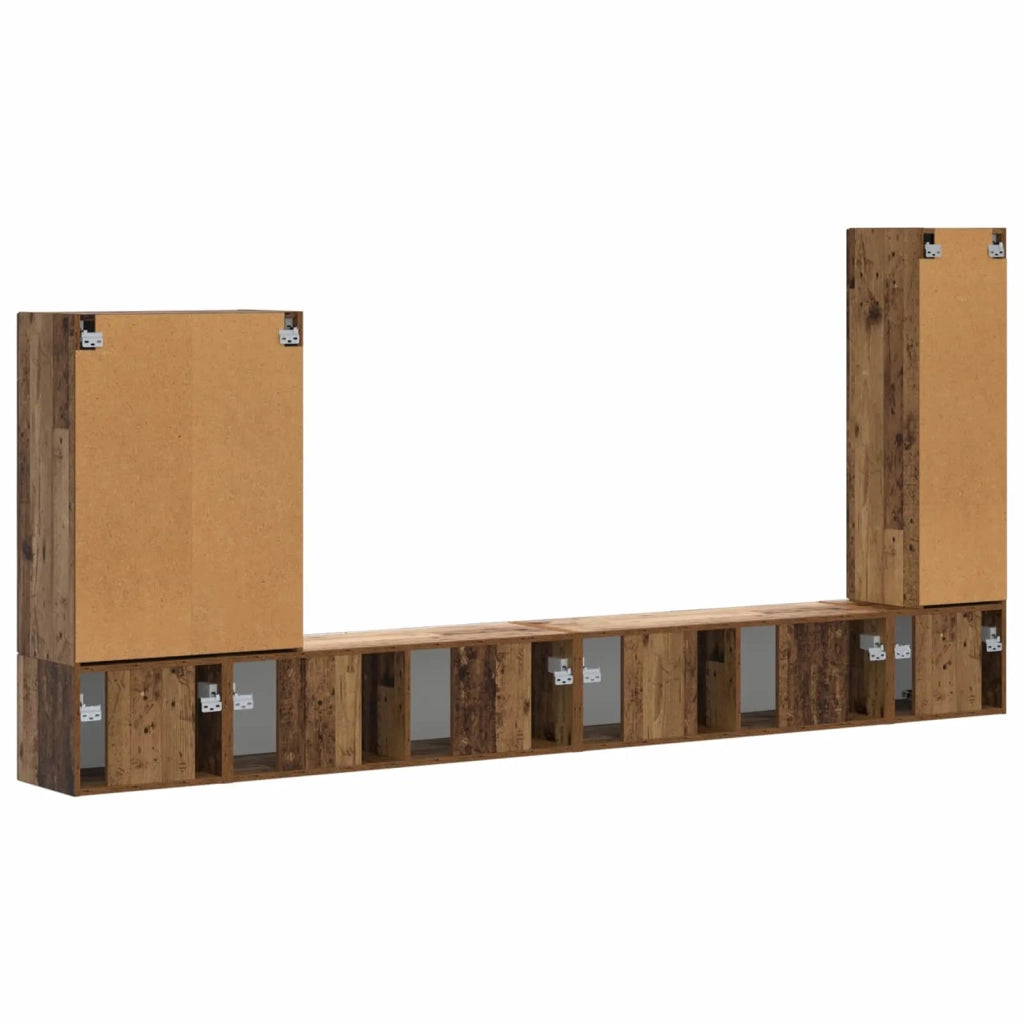 Set di Mobiletto da TV a Parete 6 pcs Legno vecchio 3408959