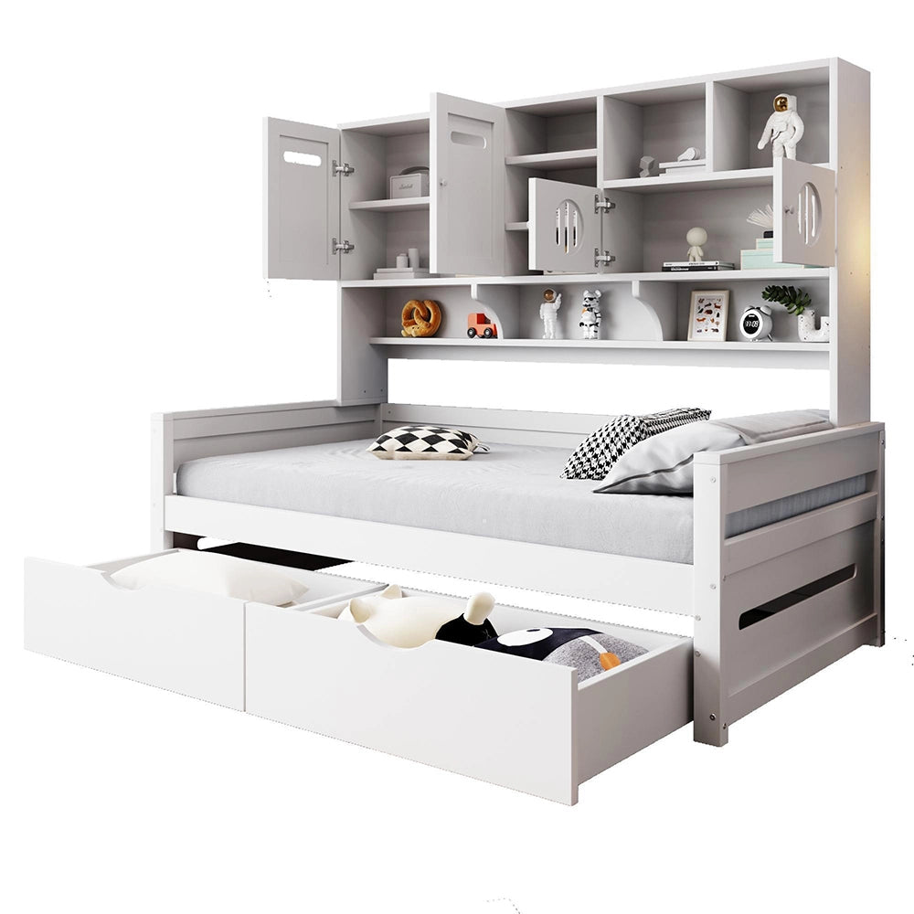 Divano letto legno 90x200cm?- Xylo - cassetto bianco