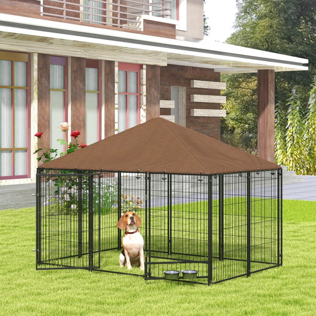Cuccia per Cani Esterna in Acciaio e Tessuto Oxford ¨C zephmum ¨C Grigio