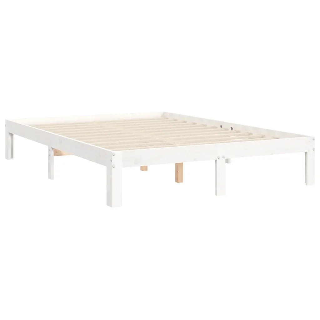 Giroletto senza Materasso-Struttura Letto Bianco 120x200 cm Legno Massello Pino 756607