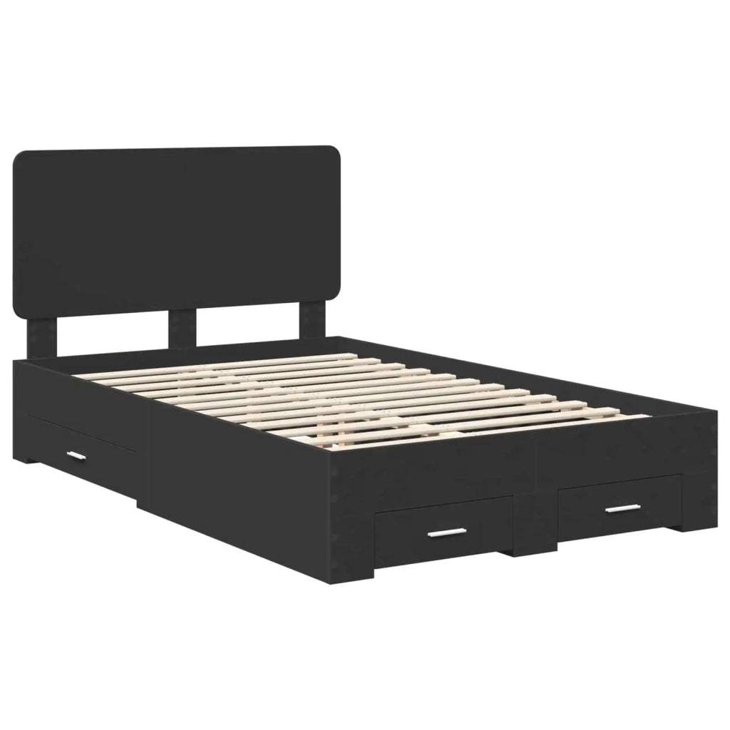 Struttura del letto-Giroletto Nero 135 x 190 cm Legno multistrato 526098