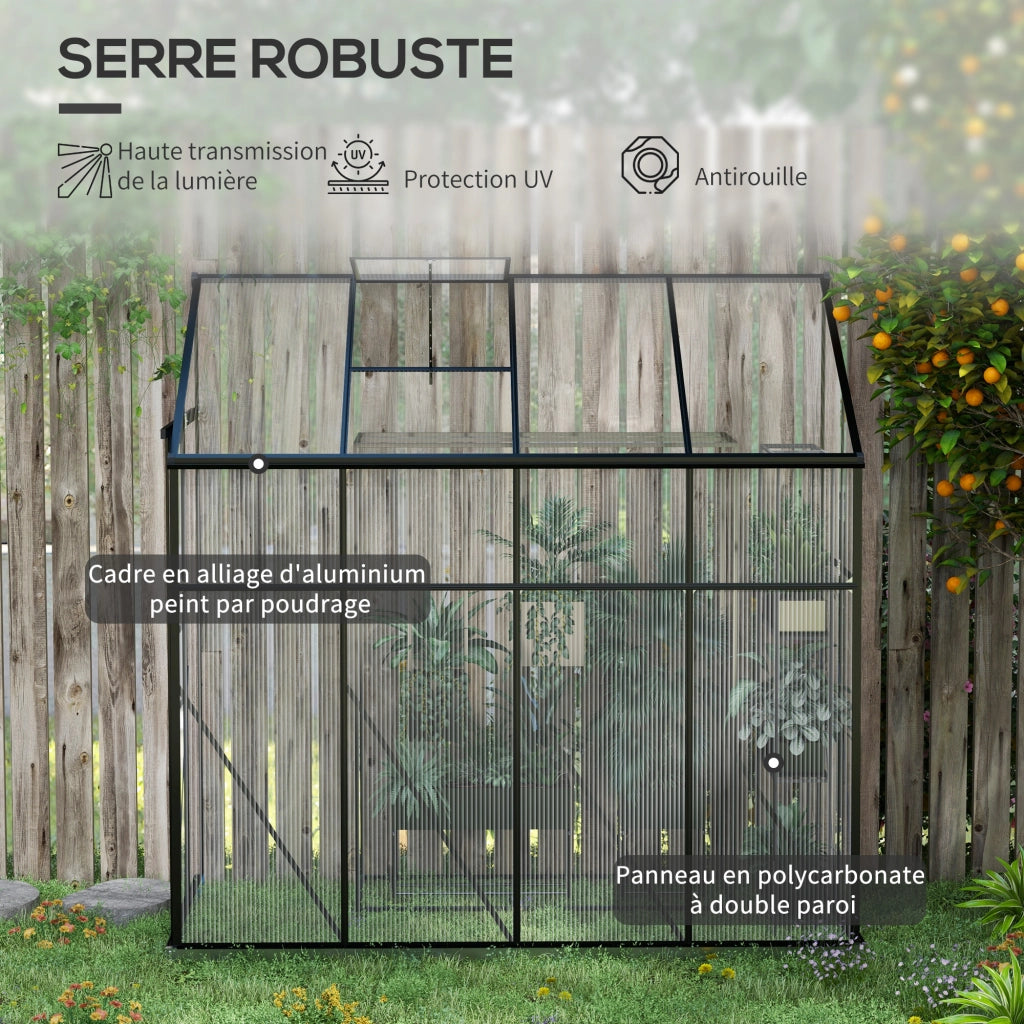 Serra da giardino in policarbonato ¨C zephmum ¨C nero 127x253x240 cm