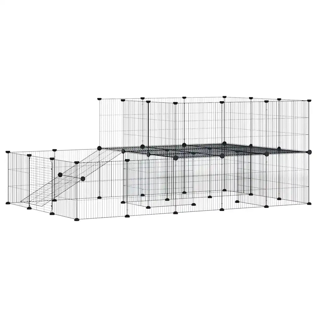 Gabbia per Animali 44 Pannelli con Porta Nera 35x35 cm Acciaio cod mxl 54388