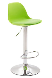 Sgabello di design KIEL in polipropilene e similpelle cromo,verde