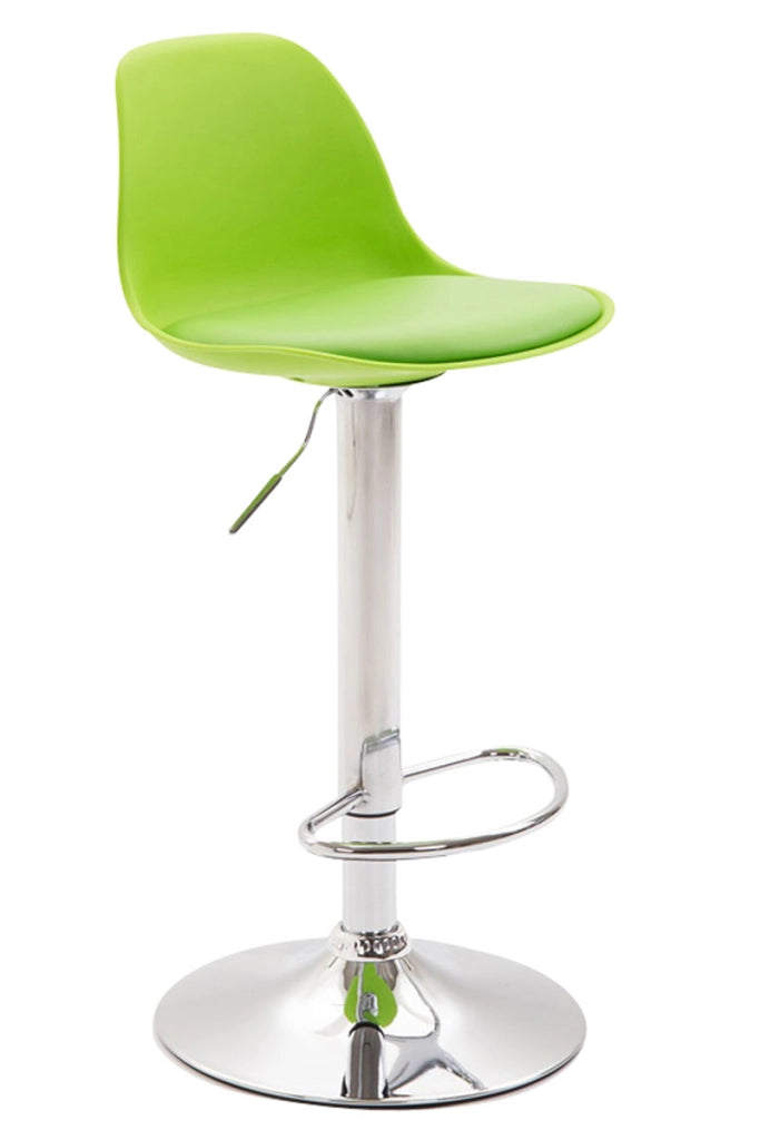 Sgabello di design KIEL in polipropilene e similpelle cromo,verde