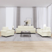 Set di Divani 3 pz con Cuscini Crema in Velluto 3202178