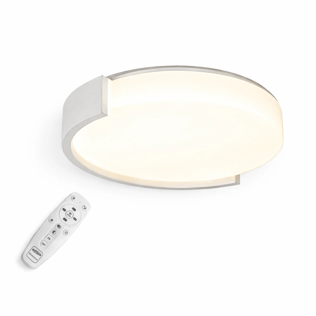 Plafoniera Tonda LED 60W Dimmerabile con Telecomando, Luce Calda Fredda e Naturale Selezionabili, 4800 Lumen, Design Moderno Bianco, Luce Soffitto Interno