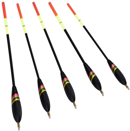 Attrezzatura per pesca - Visdobbriatore 5 pezzi - Waggler flessibile - Ideale per la pesca del pesce persico - Capacità di carico 2,5 g - Colori intensi - Adatto per mare/fiume/lago - Dobber flessibile