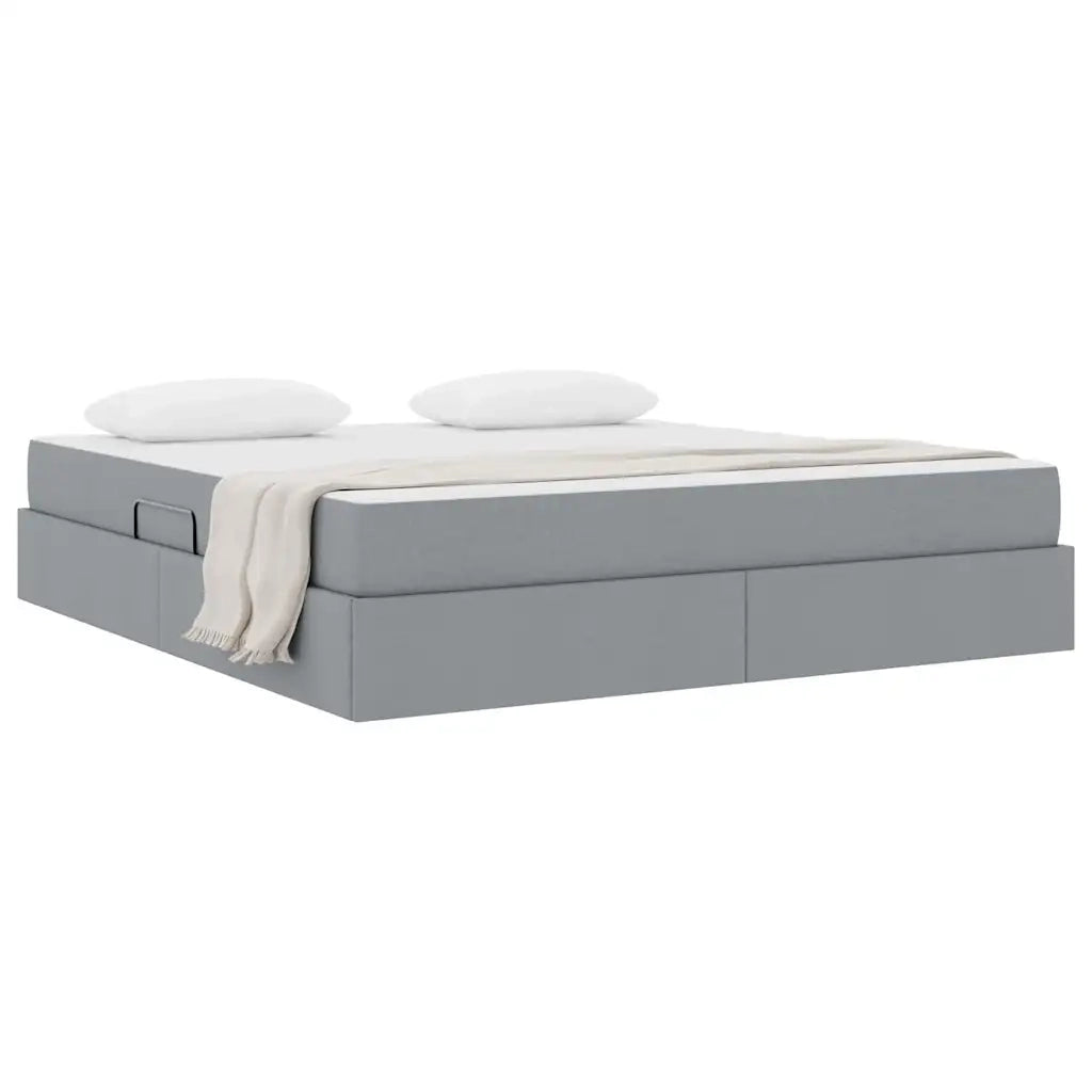 Letto con contenitore e materasso Grigio chiaro 160 x 200 cm