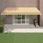 Tenda Sole Retrattile Gialla e Bianca 5x3 m Tessuto e Alluminio 3154460