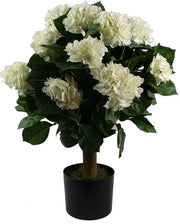 Albero in fioritura realistico, 70 cm, hortensia bianca