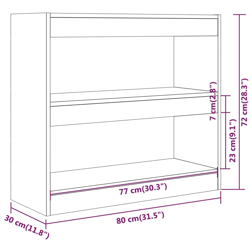 Libreria/Divisorio Rovere Fumo 80x30x72 cm 813614