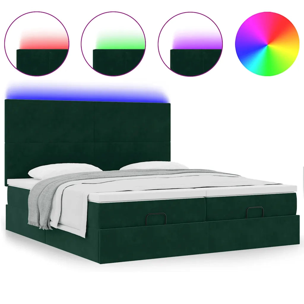 vidaXL Struttura Letto Pouf con Materassi 160x200 cm Velluto