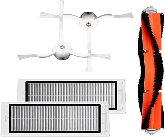 Filtro di sostituzione Duraturo - Set di pennelli multifunzionali - Filtro H-EPA (2x) - Pennelli laterali (2x) - Adatto per robot aspirapolvere Xiao-mi S50 - Resistentente allo sfregamento e facile da pulire - Accessori per aspirapolvere