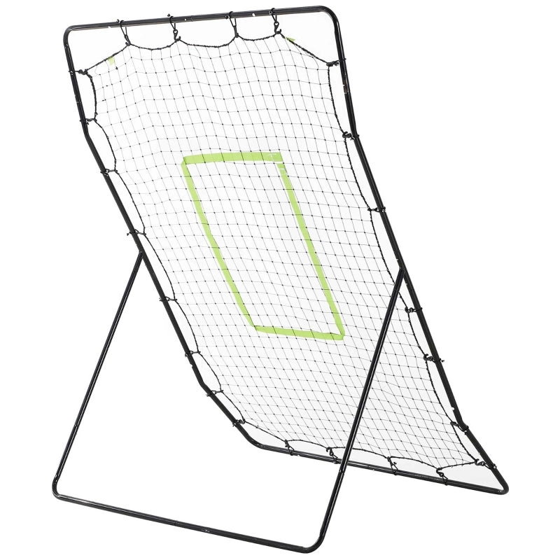 Rete rebound per baseball portatile con telaio in metallo e zona bersaglio, 174 x 123 x 90 cm, nero