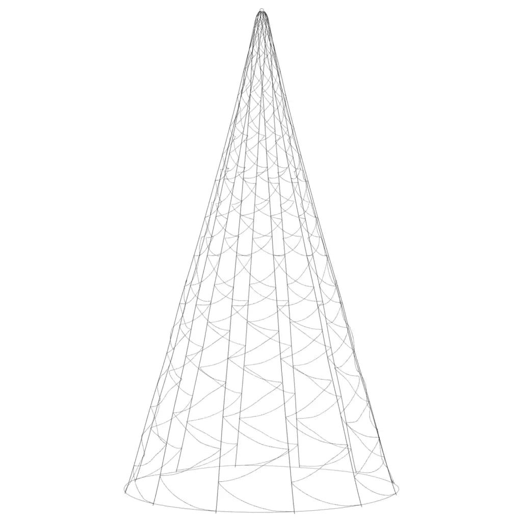 Albero di Natale Pennone Bianco Caldo 3000 LED 800 cm