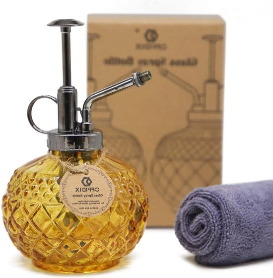 Bottiglia da 300ml per annaffiare piante - Mister per fiori - Atomizzatori in vetro per piccole piante - Per interni casa o ufficio - (Marrone)