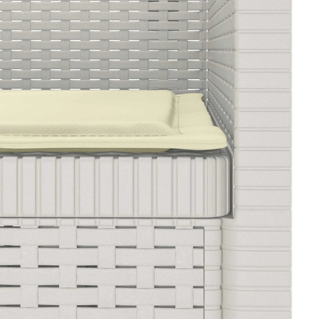 Sedia da giardino-Poltrona a 1 Posto con Cuscino Aspetto Rattan PP Bianco 139651