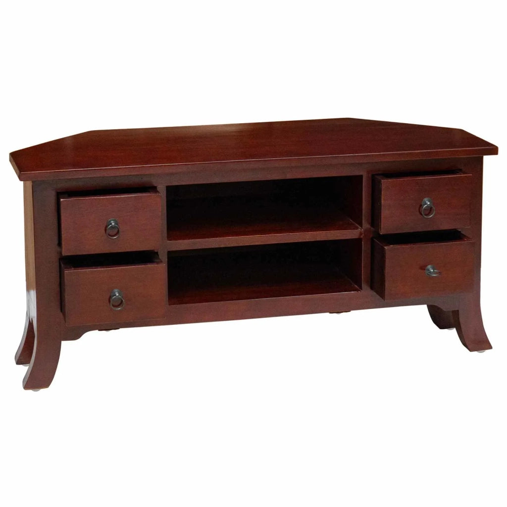 Mobile TV Marrone 100 x 40,5 x 46 cm Legno di Mogano Massello 42009936