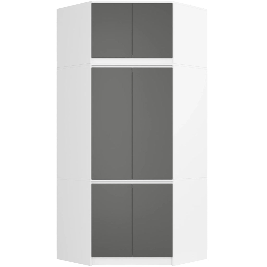 Sopralzo per armadio AKORD S100 Bianco 100 cm 2 ante inseto frontale Grigio Grafite 100x50x55 cm