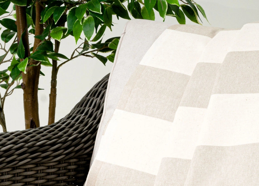 Telo Arredo Granfoulard Copritutto Cotone Made Italy Vari Disegni Arredatutto Copriletto Multiuso - 2 Piazze - Riga Larga Beige