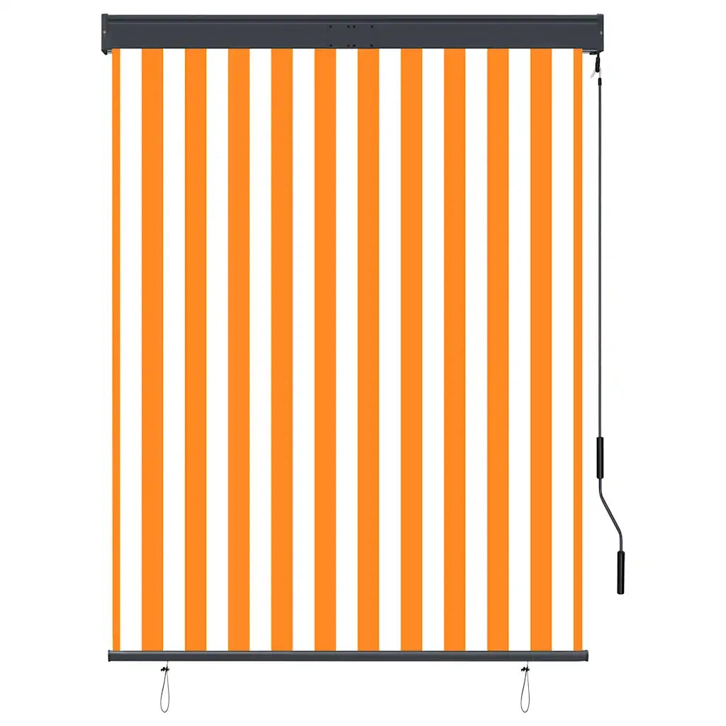 Tenda a Rullo per Esterni-Tenda da sole avvolgibile 120x250 cm Bianco e Arancione