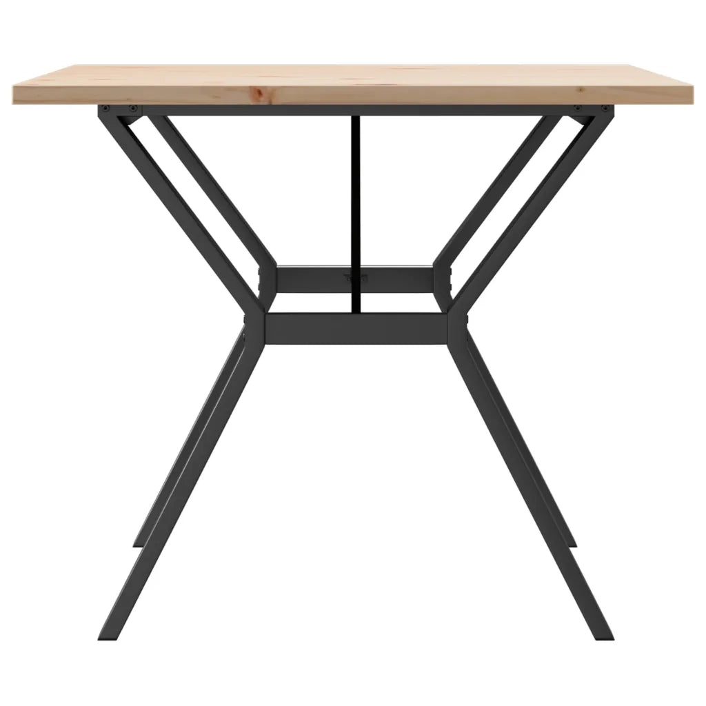 Tavolo da Pranzo Telaio a Y 90x90x75,5 cm Legno Pino e Acciaio
