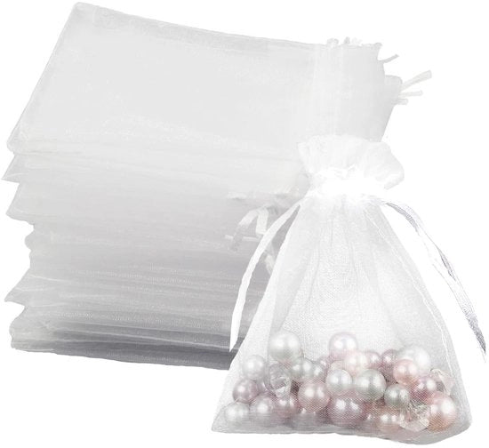 Confezioni in Organza 7 x 9 cm - Regali - Gioielli - Matrimonio - Feste - 100 Pezzi - Delicati e Eleganti - Confezioni per Regali