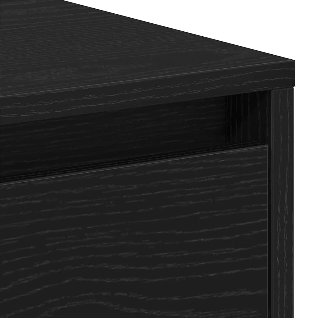 Comodino | Armadio da Notte | Mobiletto da notte Rovere Nero 45 x 34 x 44 cm Legno multistrato