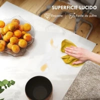 Tavolo da Pranzo Allungabile per 4-6 Persone con Pannelli a Ribalta, in Legno, 120-160x80x78 cm, Bianco