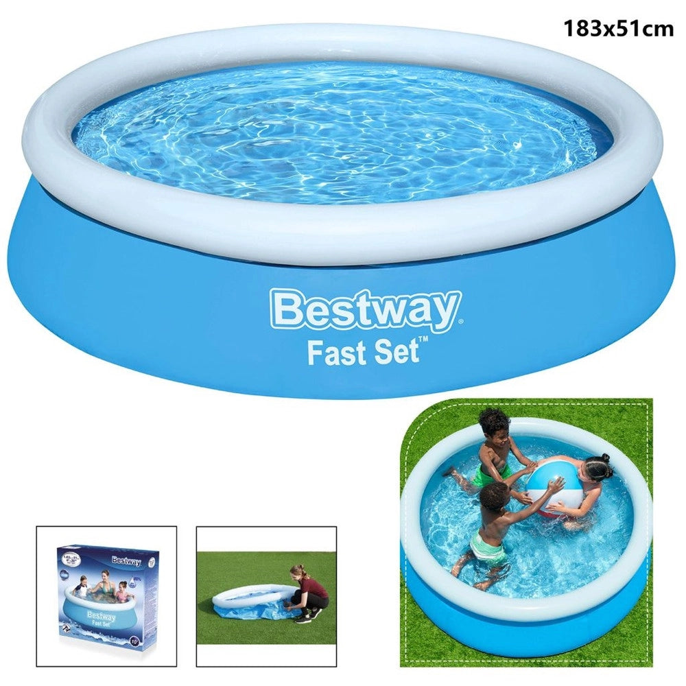 Trade Shop - Piscina Fuori Terra Fast Set Da 183 X 51 Cm Gonfiabile Per Bambini 940 Lt 57392 -