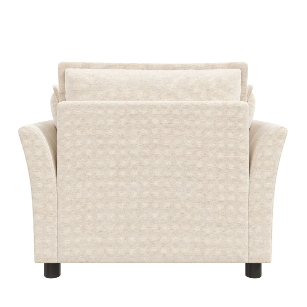 Sessel singolo con braccioli; 90x81x87 cm; in chenille beige