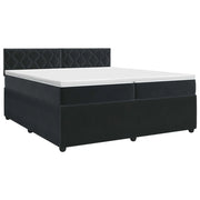 Letto box spring con materasso Nero 200 x 200 cm Velluto 3451753