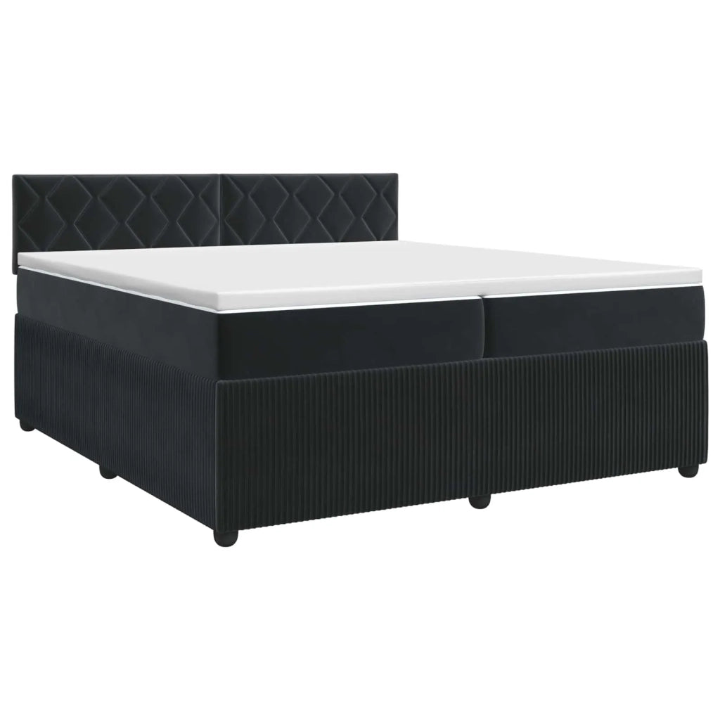 Letto box spring con materasso Nero 200 x 200 cm Velluto 3451753