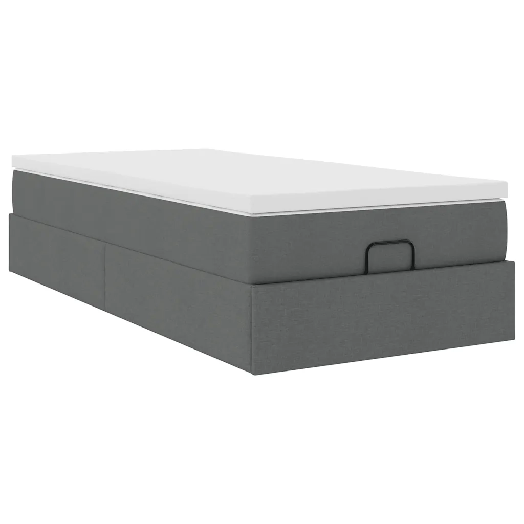 Struttura Letto Pouf con Materasso-Giroletto 90x190 cm in Tessuto