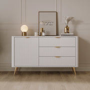 Madia Halilomo, Credenza 3 Cassetti, 138x38x81h cm Bianco