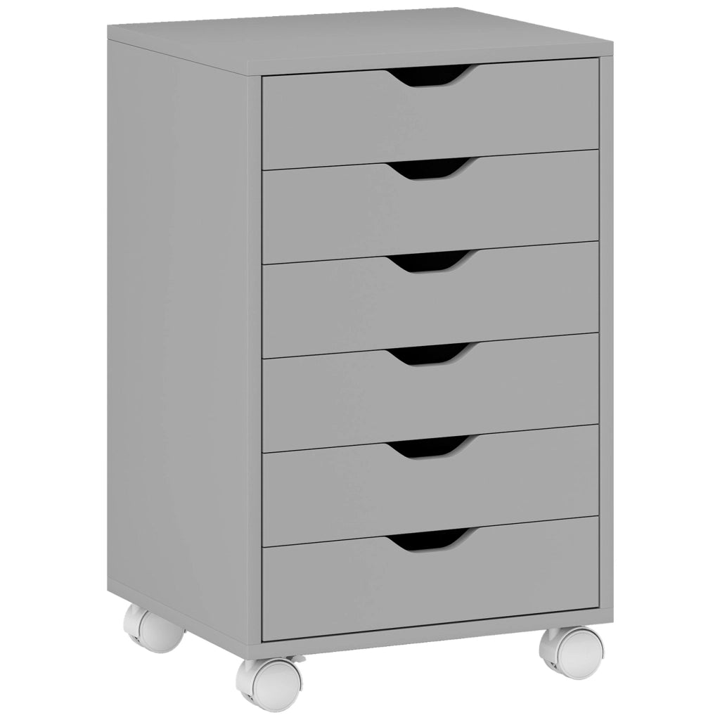 Scrivania con cassetti ¨C ZephMum ¨C Grigio 6 cassetti ruote