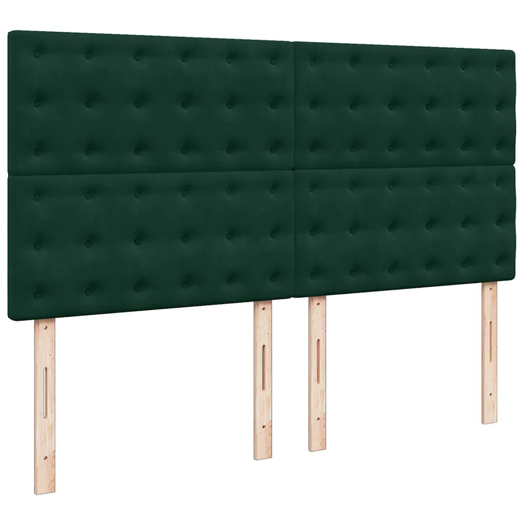 Giroletto a Molle con Materasso Verde Scuro 200x200 cm Velluto 3292445