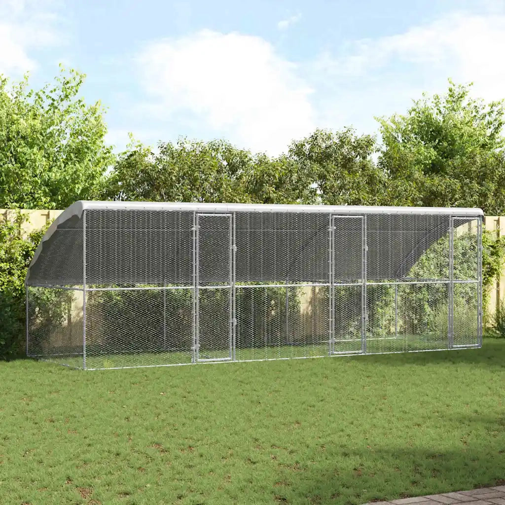 Gabbia per polli 3 pcs Argento 600 x 200 x 200 cm