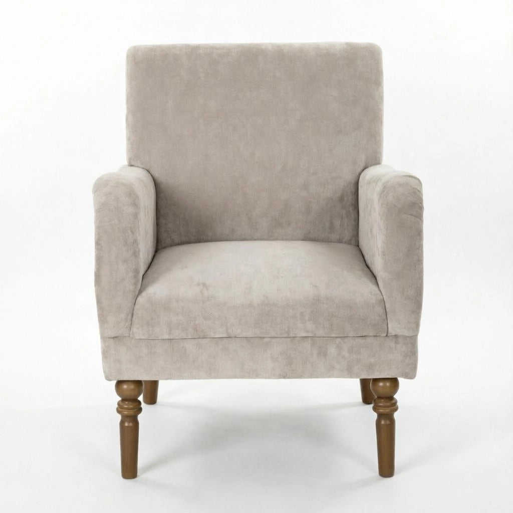 POLTRONA con schienale alto 70 x 75 x 88 cm in lino grigio