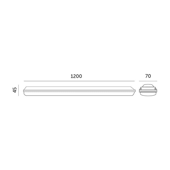 Plafoniera stagna lineare LED 36W 120cm 4000K IP65 Kobi