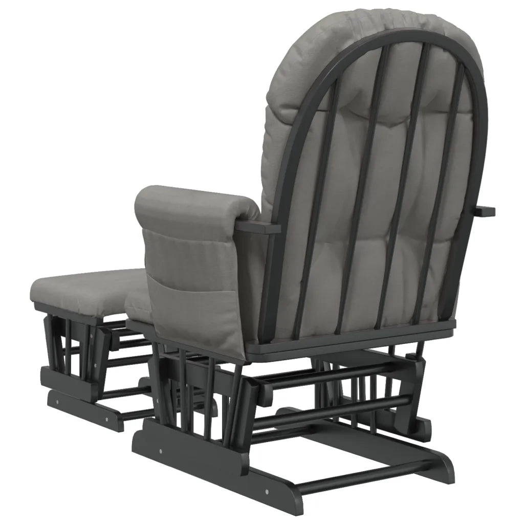 Poltrona Glider con Sgabello-Sedia a dondolo Grigio Chiaro in Tessuto 984193
