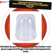 Accessorio per centrifuga per succhiatore - Bicchiere sostitutivo - Plastica - Accessori per succhiatore - Tazza trasparente - Bicchiere alto/basso