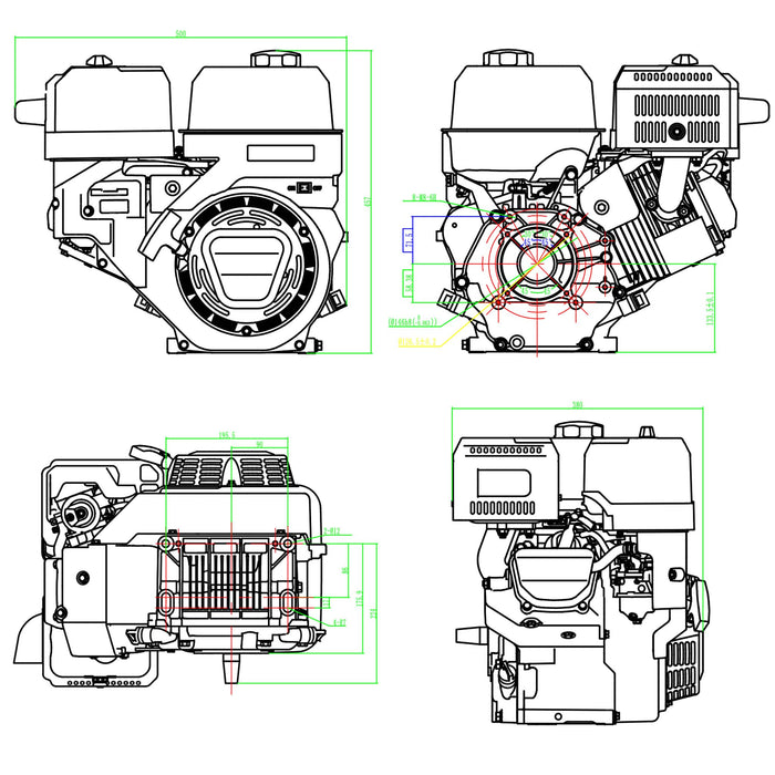 LIFAN KP460 Motore a benzina 25mm con 15,6 CV 1 cilindro per piastre vibranti e macchine edili