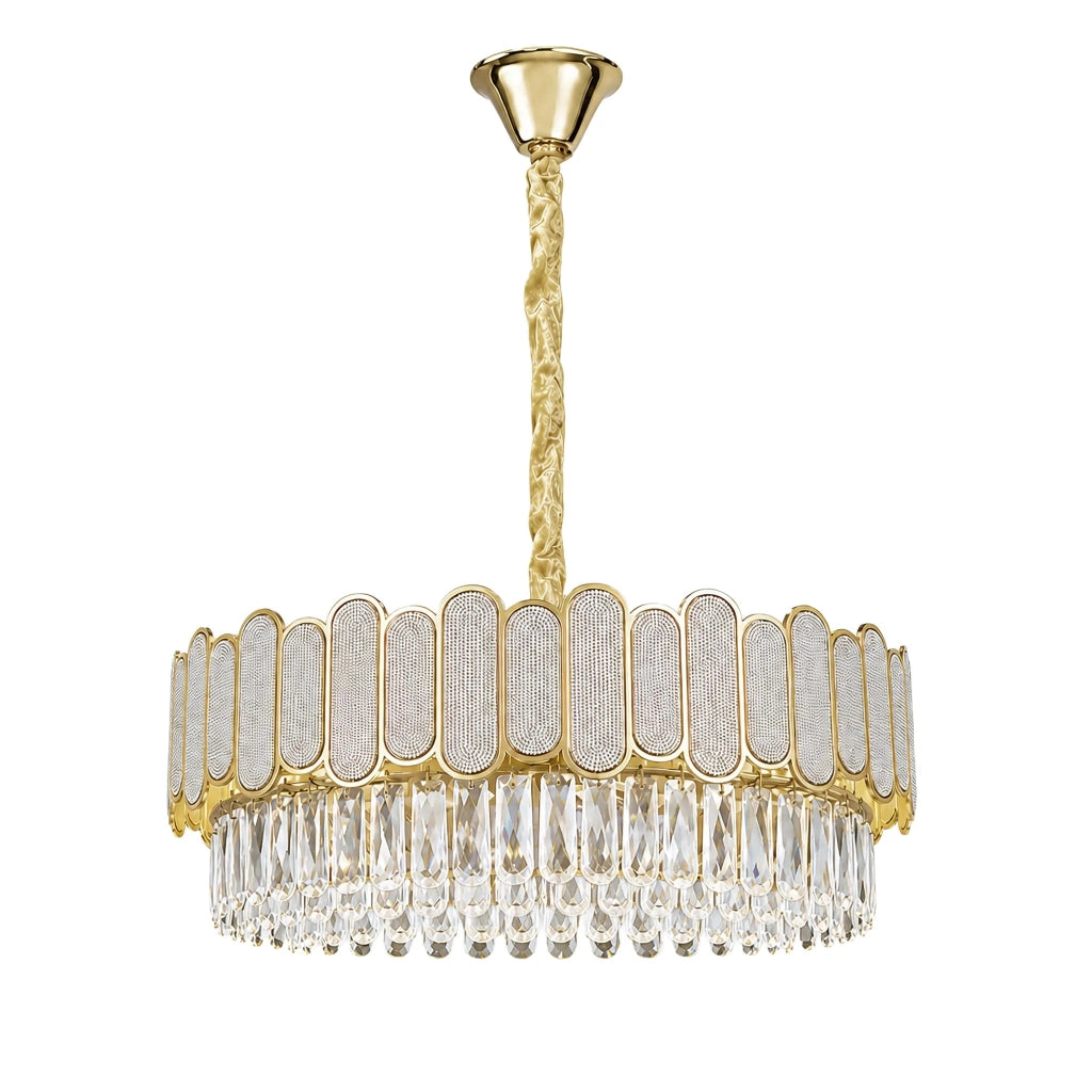 Lampada A Sospensione In Cristallo Swe107-cp 50cm Gold