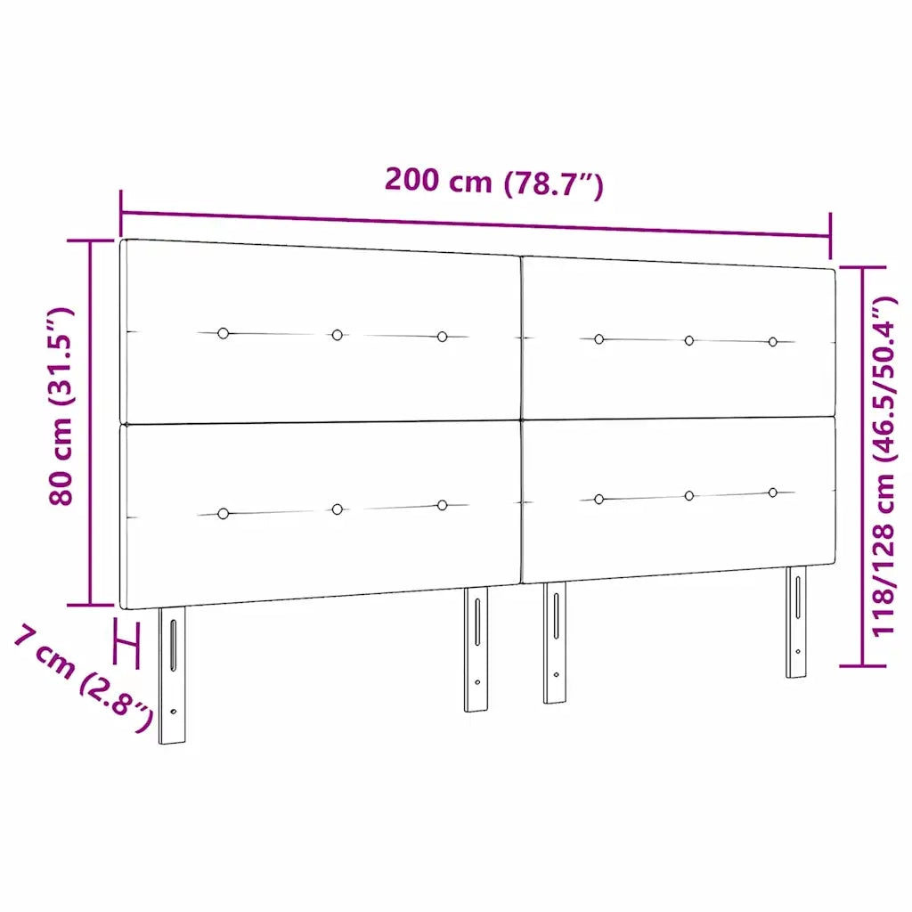 Testiera LED con testiera Marrone scuro 200 cm Tessuto 3338465