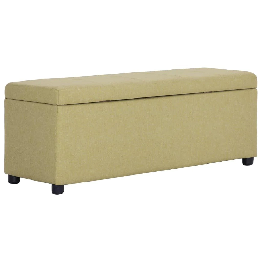 Panca/pouf/sgabello con vano contenitore 116 cm poliestere verde 3002082