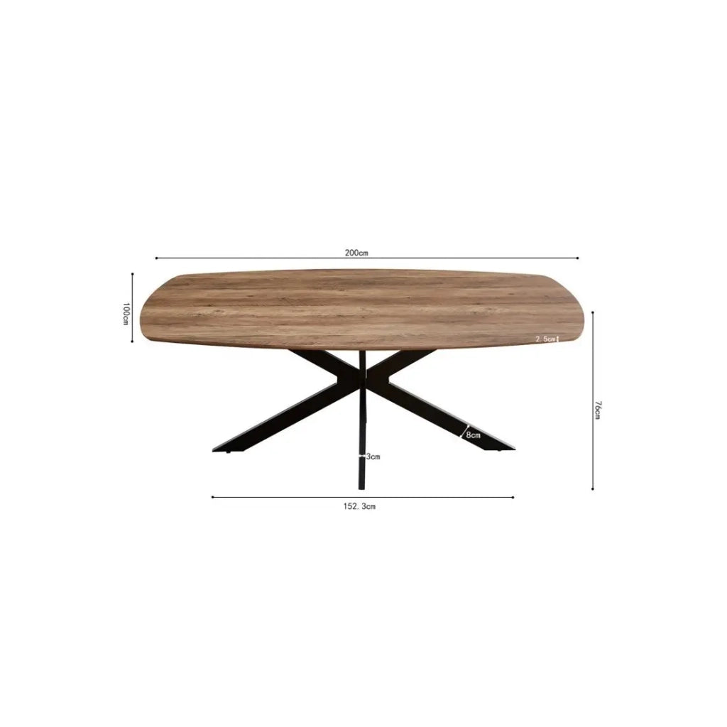 Tavolo da pranzo ovale per 10 persone collezione TUNIS. Piedi design in metallo.