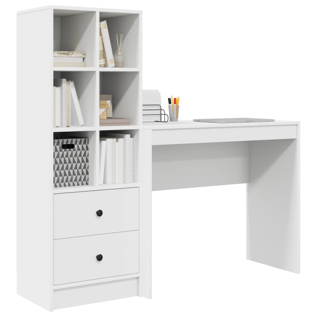 Scrivania con Storage Bianca Legno ingegnerizzato