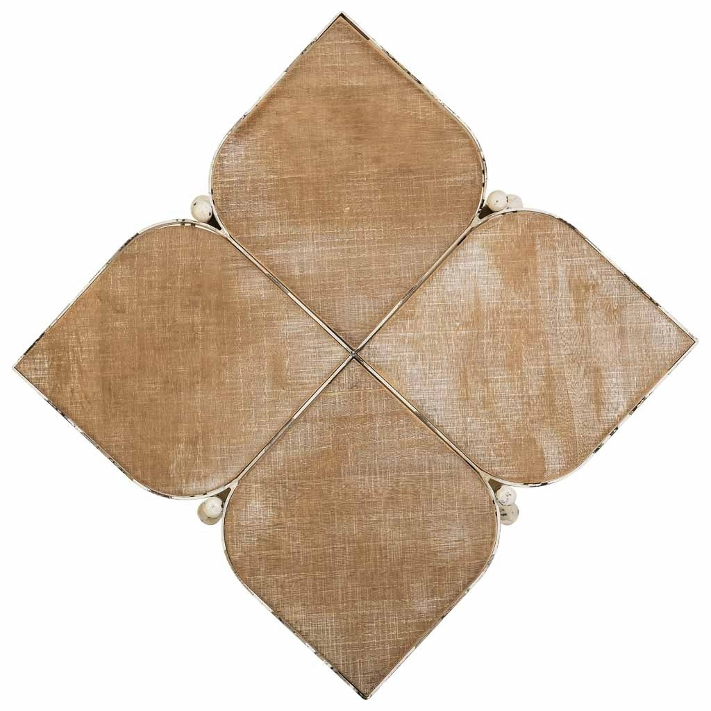 Tavolino in legno bianco e metallo 48x48x66,5h
